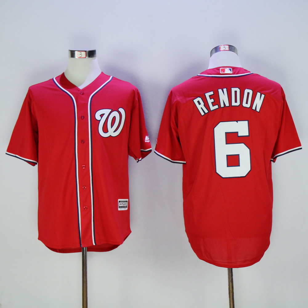Men Washington Nationals #6 Rendon Red MLB Jerseys